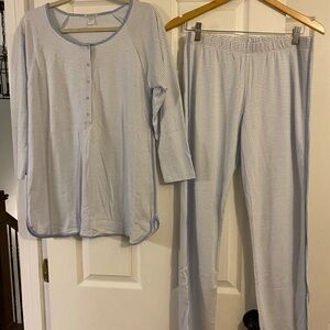 LAKE Pima Cotton Set! Blue & White Striped!